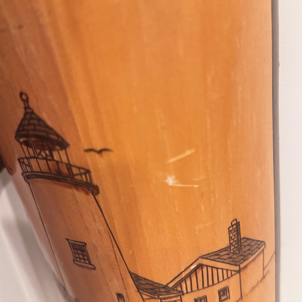 Vintage Hand Made Nautical Wood Buoy Decor Set Lighthouse Sailboat Maritime Art - Picture 7 of 10